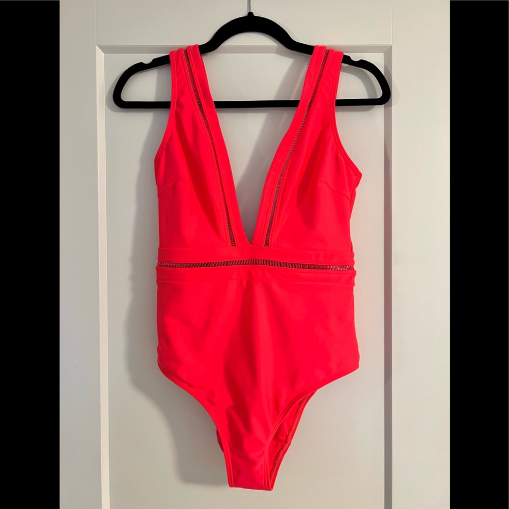 Ted Baker Starza Pointelle Deep V One Piece Swimsuit